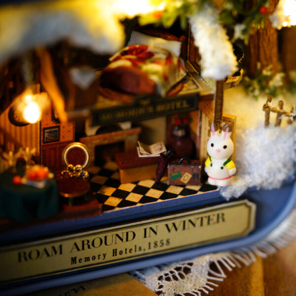 Box Theatre Nostalgic Theme Miniature Scene Wooden Miniature Puzzle Toy DIY Doll House Furnitures Countryside Notes 5