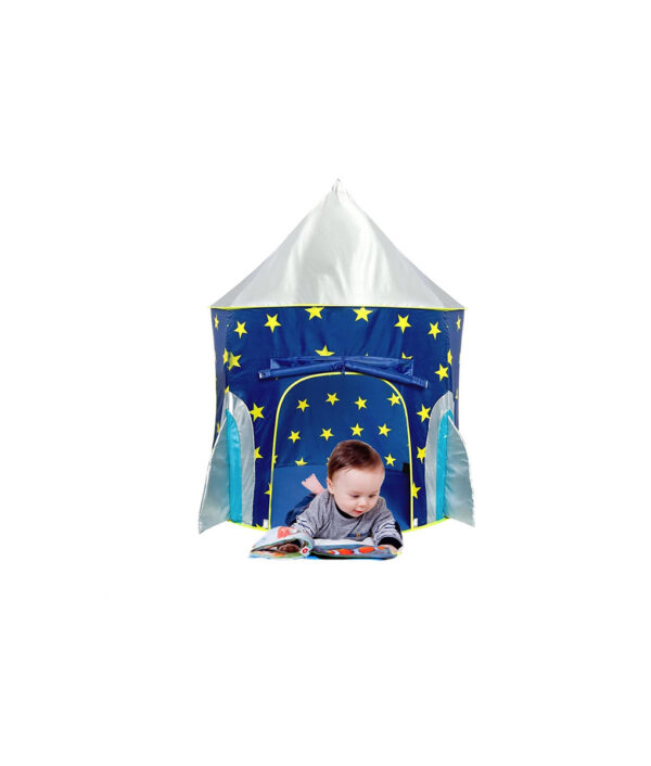 Kanner s Zelt Klappt Baby Haus Star Rocket Castle Projection Rocket Ship Play Zelt Raumschëff Spillhaus 6