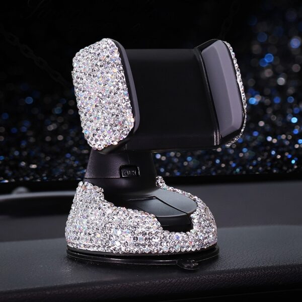 Ang Crystal Rhinestones Universal Car Phone Holder alang sa iPhone smartphone Mobile phone car holder Stand Air Vent 3