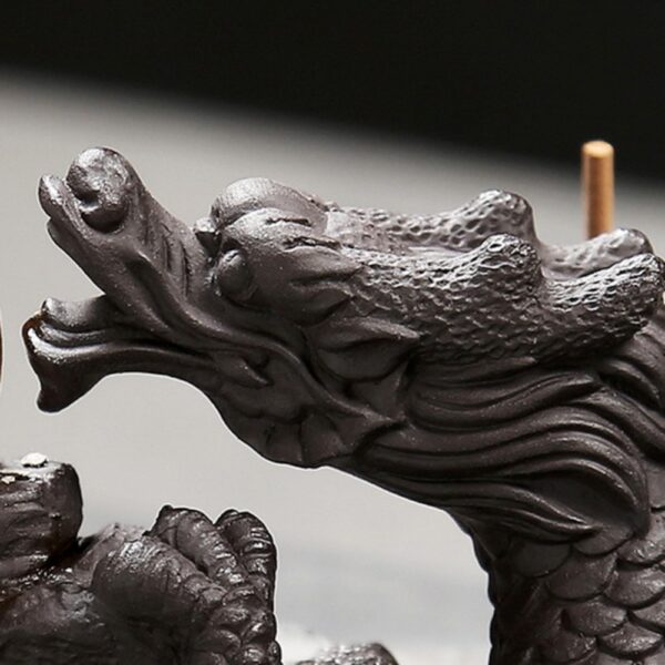 Delicate Chinese Dragon Black Waterfall Burner Ceramic Backflow Incense Holder Loong Ceramic Incense Burner 8 8 3
