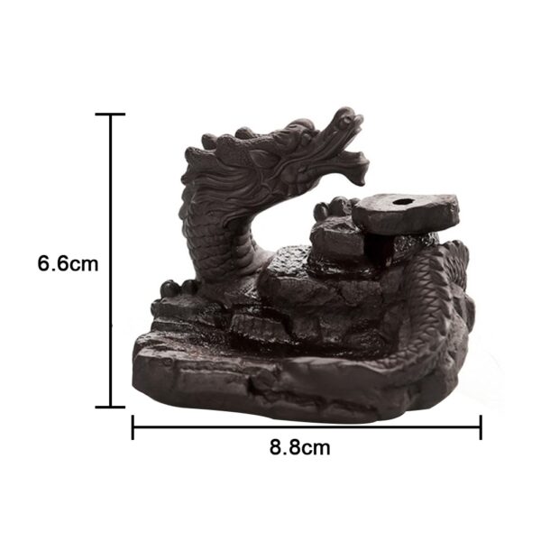 Delicate Chinese Dragon Black Waterfall Burner Ceramic Backflow Incense Holder Loong Ceramic Incense Burner 8 8 5