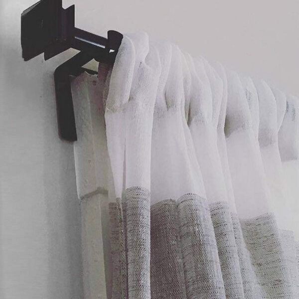 Durable 2pc Double Curtain Rod Holder Hangers Brackets Tap Right Into Window Frame Curtain Supplies 1