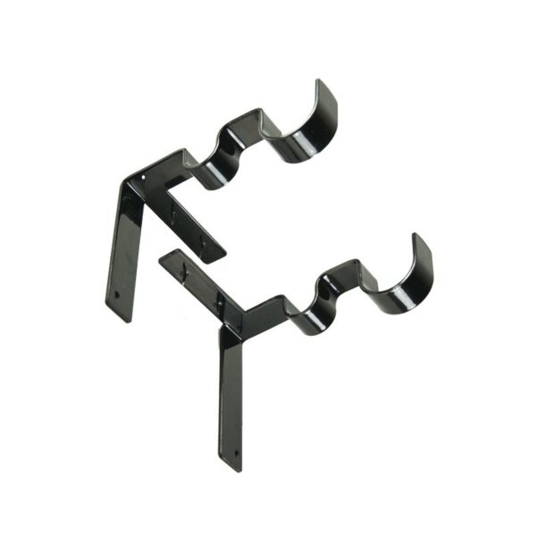 Durable 2pc Double Curtain Rod Holder Hangers Brackets Tap Right Into Window Frame Curtain Supplies 5