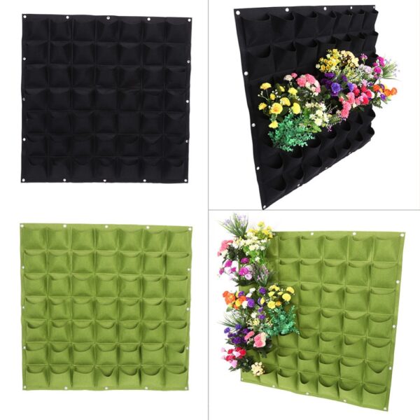 Garden Grow Bag Pockets Vertical Planter Wall mounted PE Gardening Flower Hanging Felt Planting Bag Indoor 1