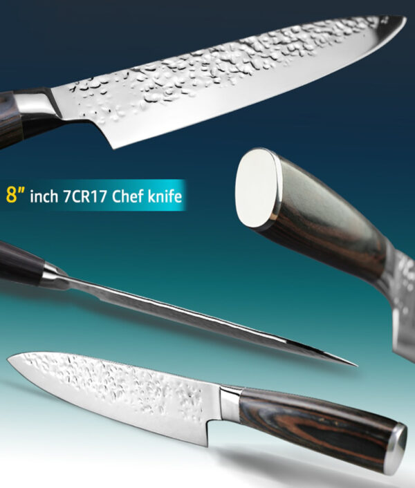 Kutsilyo sa Kusina 8 pulgada Propesyonal nga Japanese Chef Knives 7CR17 440C High Carbon Stainless Steel Meat Santoku 1 1