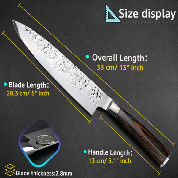 Kitchen Knife 8 inch Professional Japanese Chef Knives 7CR17 440C High Carbon Stainless Steel Meat Santoku 4 1