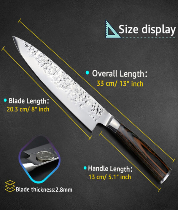 Kutsilyo sa Kusina 8 pulgada Propesyonal nga Japanese Chef Knives 7CR17 440C High Carbon Stainless Steel Meat Santoku 4 1