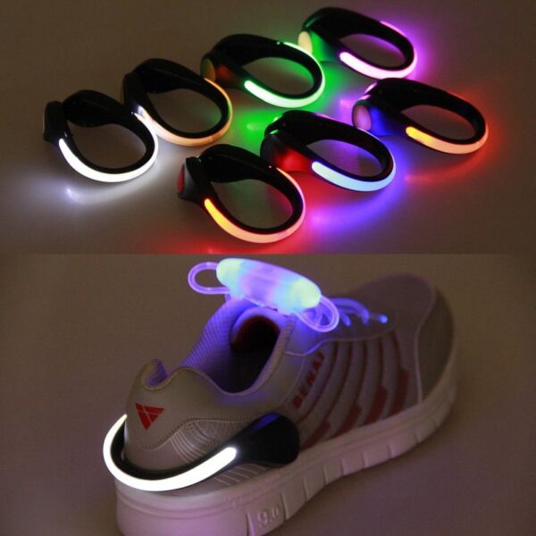 LED Luminous Shoe Clip Outdoor Bike Bicycle LED Luminous Night Running Safety Clips Cycling Sports Warning 1