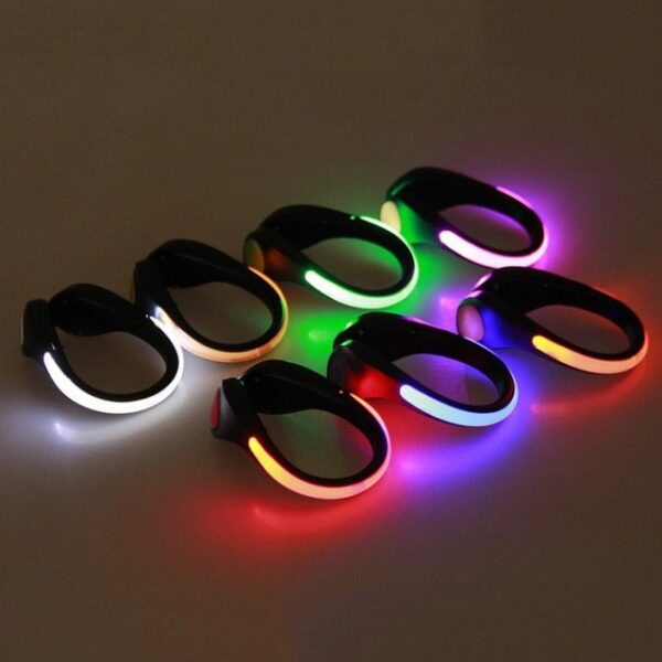 LED Luminous Shoe Clip Outdoor Bike Bicycle LED Luminous Night Running Safety Clips Cycling Sports