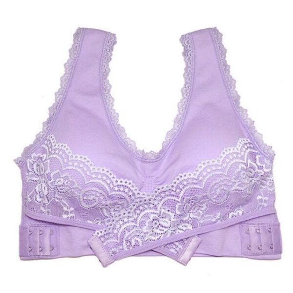 Lingerie Lace Solid Color Cross Side Buckle nga Wala'y Rims Gitigum Sports Underwear Sleep Bra Bag-o 3.jpg 640x640 3