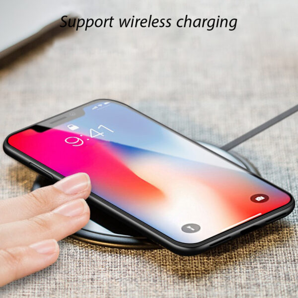 Magnetiese adsorpsiehoes vir iPhone X 8 PLUS 7 Plus helder, gehard glas, ingeboude magneet 3