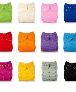 Mumsbest Reusable Baby Cloth Diaper washable Solid Color Baby Nappy One Size Adjustable Many Colors 1 510x510 1