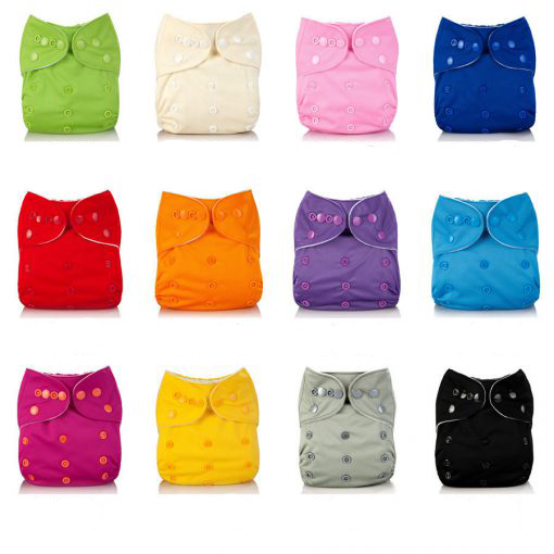 Mumsbest Reusable Baby Cloth Diaper washable Solid Color Baby Nappy One Size 