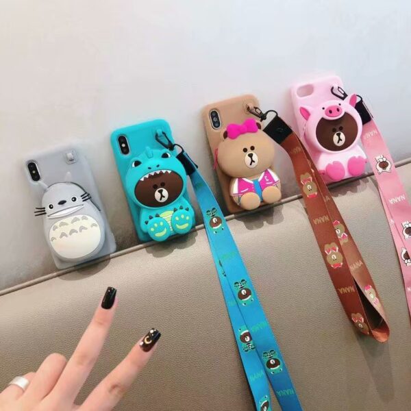 ORYKSZ 3D Cartoon Totoro Hand với Ốp điện thoại cho iPhone 6 6s 7 8 Plus Vỏ 5