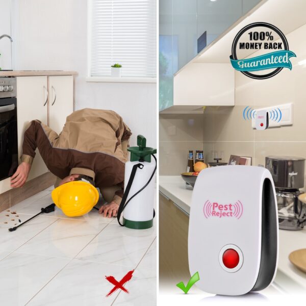 Njikwa Pest Ultrasonic Pest Repeller anwụnta egbu egbu eletrọnịkị Mgbochi Mgbochi ụmụ ahụhụ na-egbochi Mole Mouse Cockroach Oke 1