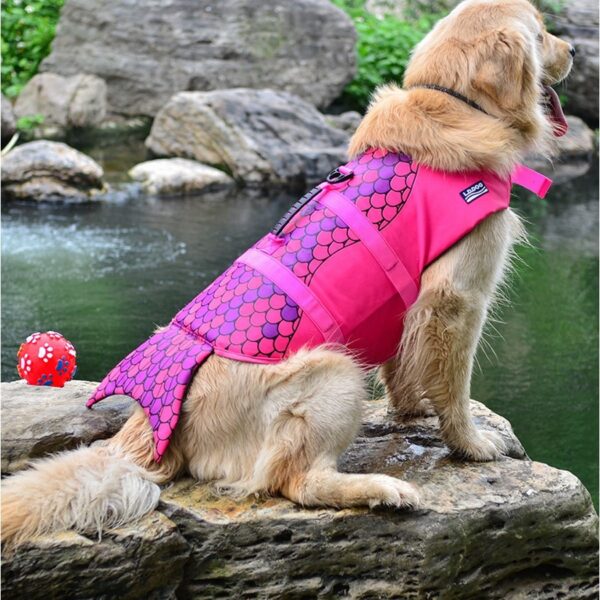Pet Dog Life Jacket nga Kaluwasan Mga Bisti sa Kinabuhi nga Vest Collar Harness Saver Pet Dog Dog swimming Preserver Ting-init 1