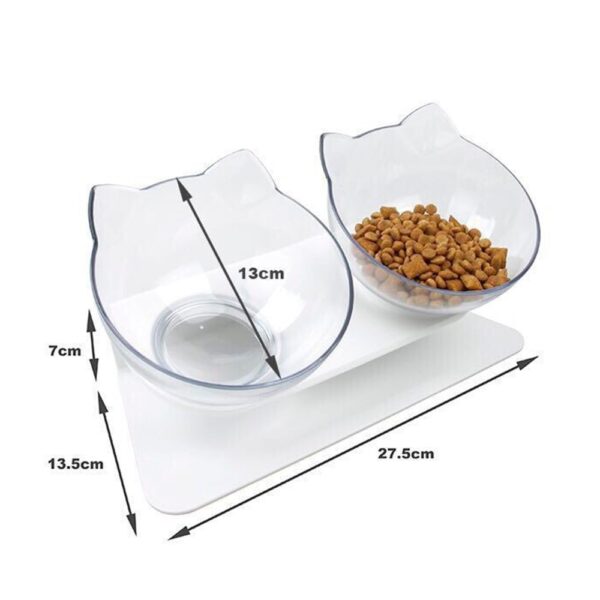 Plastic Doble Non slip Pet Bowl Para sa Mga Iro Puppy Cats Food Water Feeder Pets Feeding Dishes 3