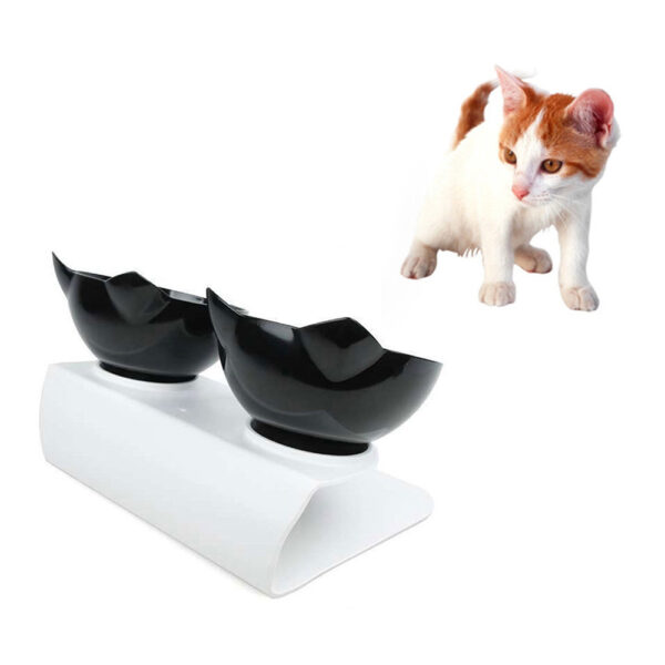 Plastic Doble Non slip Pet Bowl Para sa Mga Iro Puppy Cats Food Water Feeder Pets Feeding Dishes 4