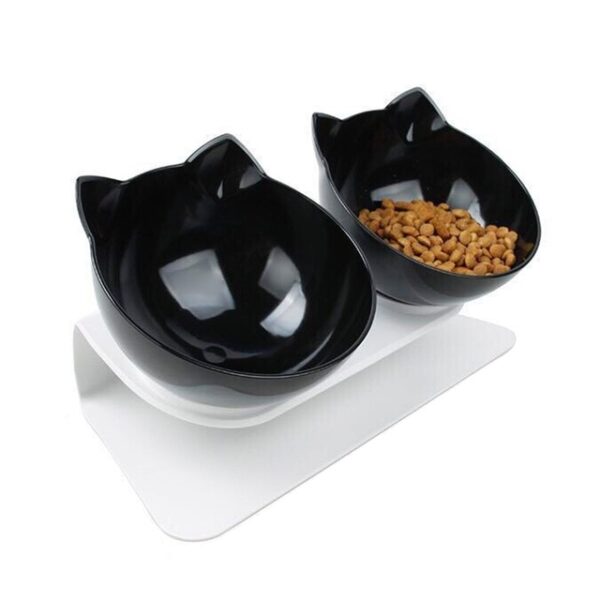 Plastic Doble Non slip Pet Bowl Para sa mga Iro Puppy Cats Food Water Feeder Pets Feeding