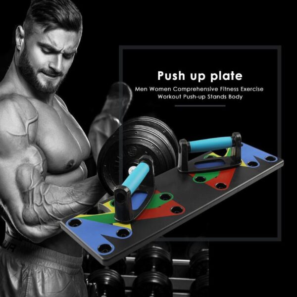 Push Up Rack Board Mga Lalaki Babaye 9 Sistema Comprehensive Fitness Exercise Workout Push up Stands Lawas 4