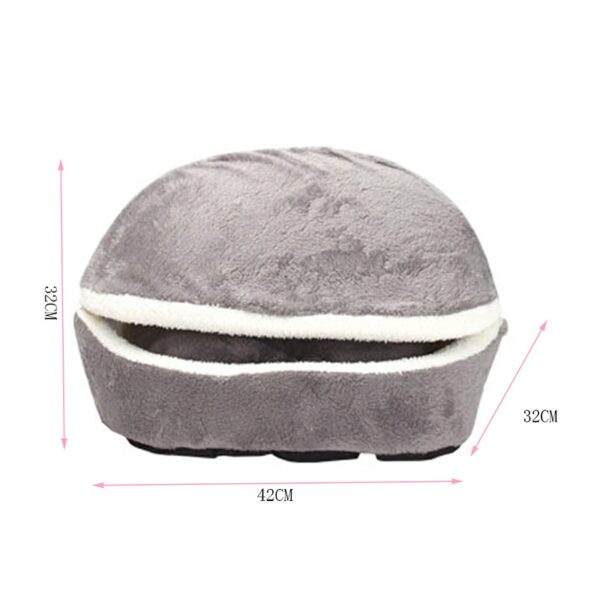 Soft Cat Bed Dog House Hamburger Bed Sleeping Bag Disassemblability Windproof Pet Puppy Nest Multipurpose Hiding 5