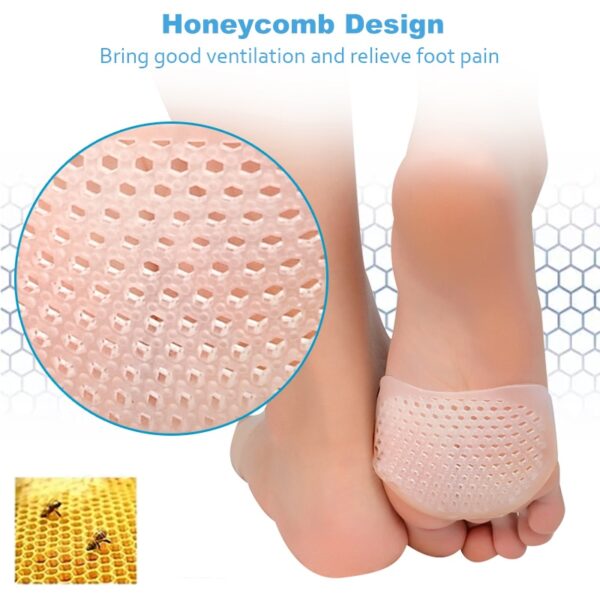 Sunvo Silicone Gel Honeycomb Forefoot Pads for Women High Heel Shoes Sore Anti slip Half Yard 3