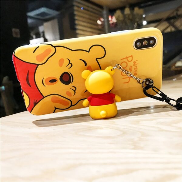 Super cute Stitch mini Pooh dinosaur lanyard tand silicone personality drop case for iphone 6 7 4