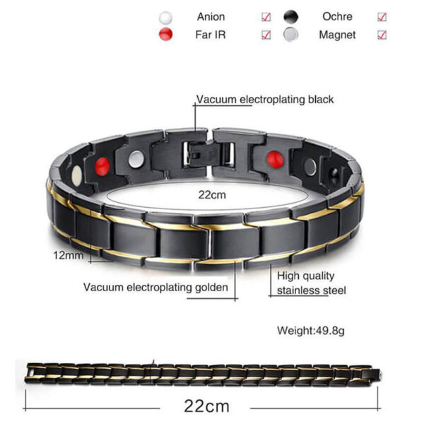 Therapeutic Energy Healing Bracelet Stainless Steel Magnetic Therapy Bracelet 1