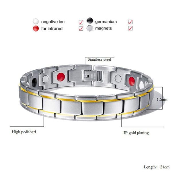 Therapeutic Energy Healing Bracelet stainless Steel Magnetic Therapy Bracelet 2.jpg 640x640 2