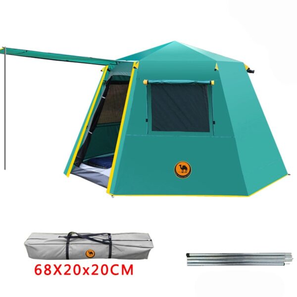 UV hexagonal aluminum pole automatic Outdoor camping wild big tent 3 4persons awning garden pergola 245 3