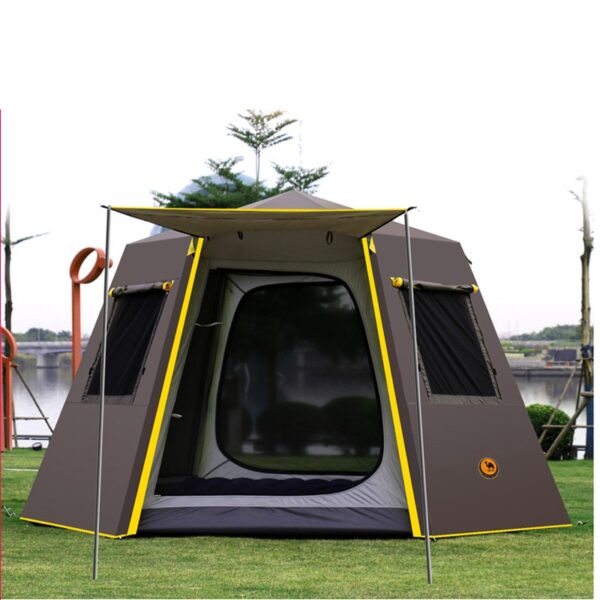 UV hexagonal aluminum pole automatic Outdoor camping wild big tent 3 4persons awning garden pergola 245