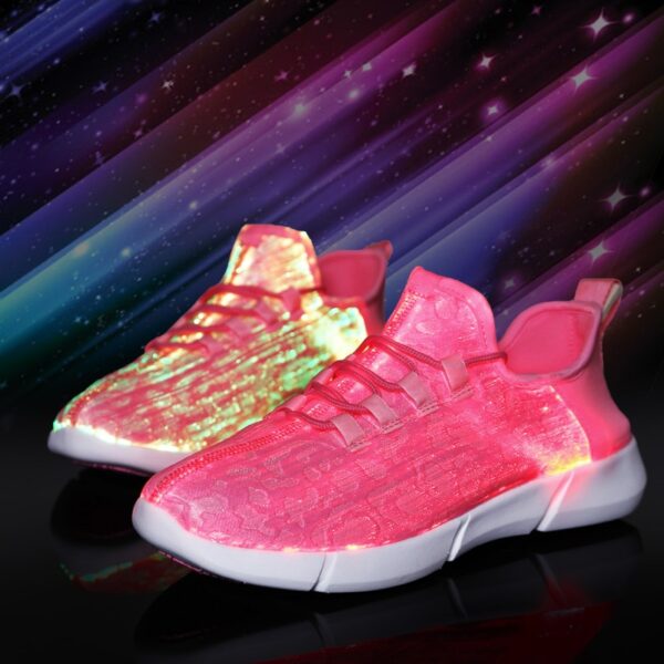 UncleJerry Size 25 46 New Summer Led Fiber Optic Shoes for girls boys men women USB 4