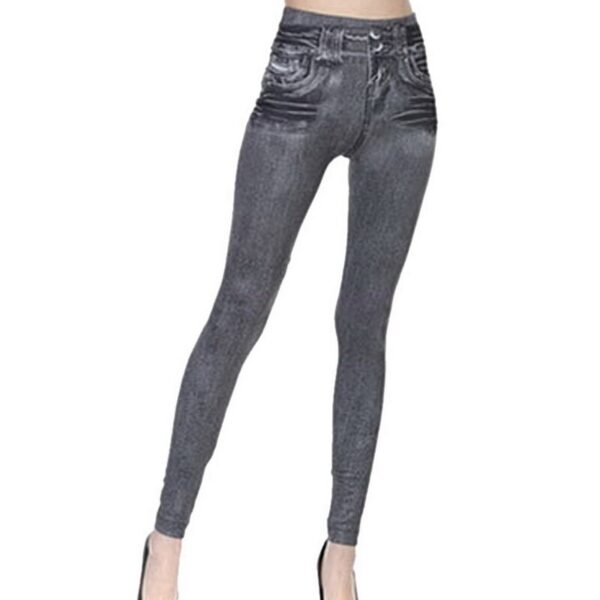 WENYUJH Hot Jeans Para sa mga Babaye nga Denim nga pantalon nga adunay mga bulsa nga gibira ang cashmere nga lawas nga imitasyon nga Cowboy Slim Leggings 1