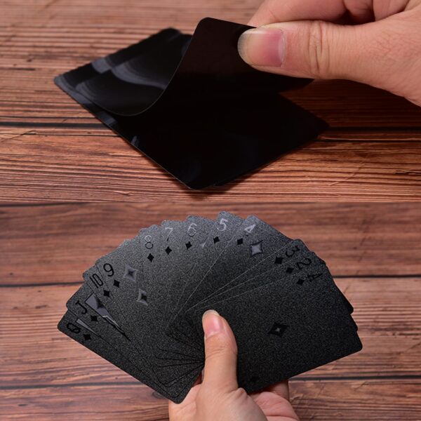Waterproof Hideung Maén Kartu Kartu Plastik Koléksi Hideung Inten Poker Kartu Kreatif Hadiah Kartu Maén Standar