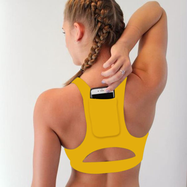 Woman s Pro Padded Compression Sports Bra Sportswear Spaghetti Strap Printed Yoga Bra Top 5