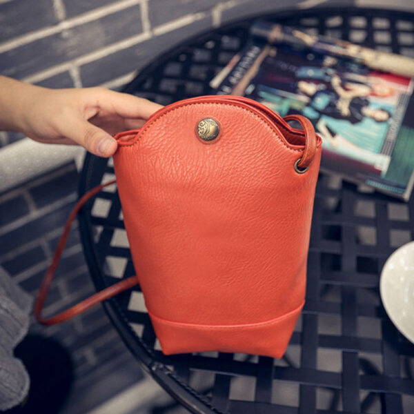 Women Vintage Messenger Zero Purse Bag PU Leather Gamay nga Magnetic Buck Slim Crossbody Shoulder Handbag Gamay 4 1