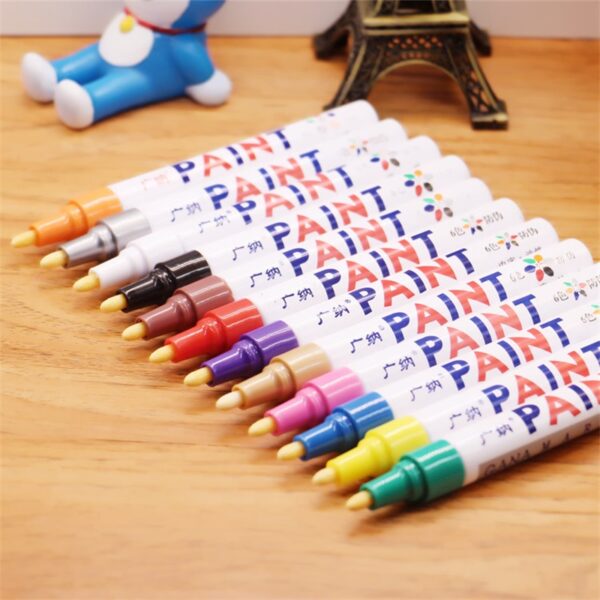 colorful Waterproof pen Car Tyre Tire Tread CD Metal Permanent Paint markers Graffiti Oily Marker Pen 4