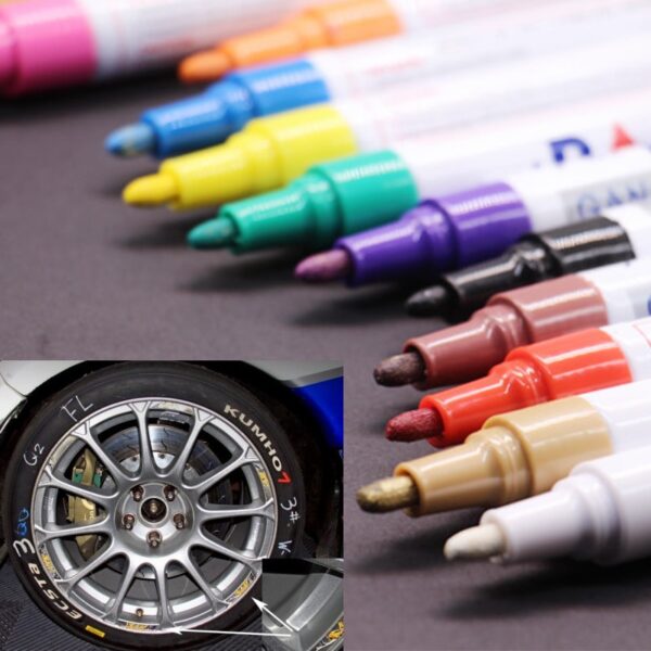 Colorful Waterproof Pen Car Tyre Tire Tread CD Metal Permanent Paint markers  Graffiti Oily Marker Pen Car Styling