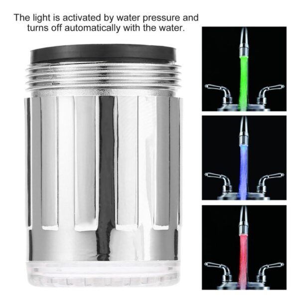 kitchen LED faucet Water tap Taps accessory temperature faucets sensor Heads attachment on the crane RGB 2