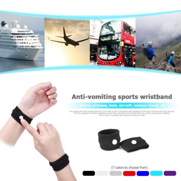 1 pair Anti nausea Wrist Support Sports Safety Wristbands Carsickness Seasick Anti Motion Sickness Wrist Bands 3
