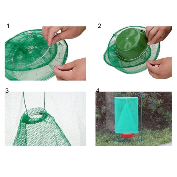 1PCS Hanging Flycatcher Reusable Folding Fly Trap Summer Mosquito Trap Top Catcher Fly Wasp Insect Bug 1