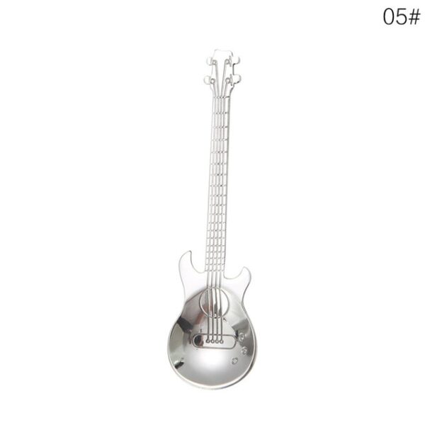 1Pcs Stainless Steel Cartoon nga gitara Kutsara Creative Milk Coffee Spoon Ice Cream Candy Kutsarita accessories 4.jpg 640x640 4