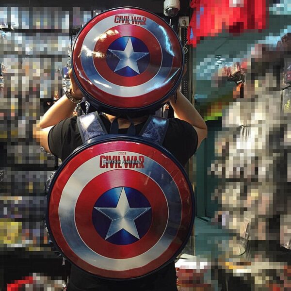 2018 Fashion Ang Captain America shield backpack Gamay nga bule Backpacks Espesyal nga personalidad Women Bags American film 1