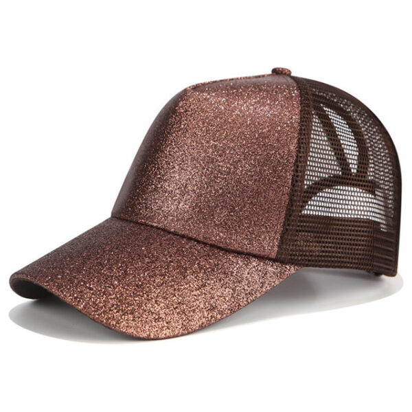 2018 Glitter Ponytail ဘေ့စ်ဘောဦးထုပ် အမျိုးသမီးများ Snapback Dad Hat Mesh Trucker Caps Messy Bun Summer Hat 1.jpg 640x640 1