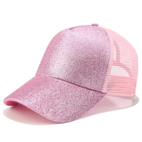 2018 Glitter Ponytail Baseball Cap Women Snapback Dad Hat Mesh Trucker Caps Messy Bun Summer ໝວກ 9.jpg 640x640 9