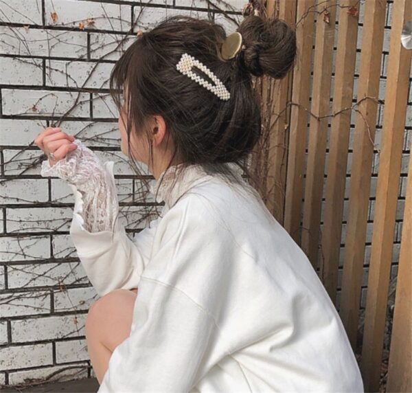 2019 Bag-ong Fashion Women nga Pearl Hair Clip Snap Hair Barrette Stick Hairpin Hair Styling Accessories Alang sa 2