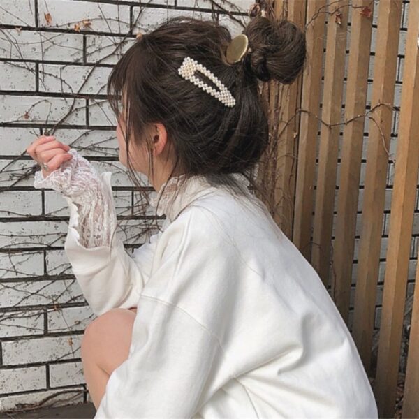 2019 New Fashion Women Pearl Hair Clip Snap Hair Barrette Stick Hairpin Hair Styling Accessories For 2