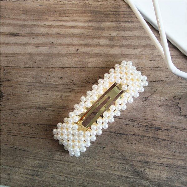 2019 New Fashion Women Pearl Hair Clip Snap Hair Barrette Stick Hairpin Hair Styling Accessories For 4