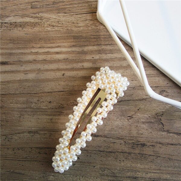 2019 New Fashion Women Pearl Hair Clip Snap Hair Barrette Stick Hairpin Hair Styling Accessories For 5