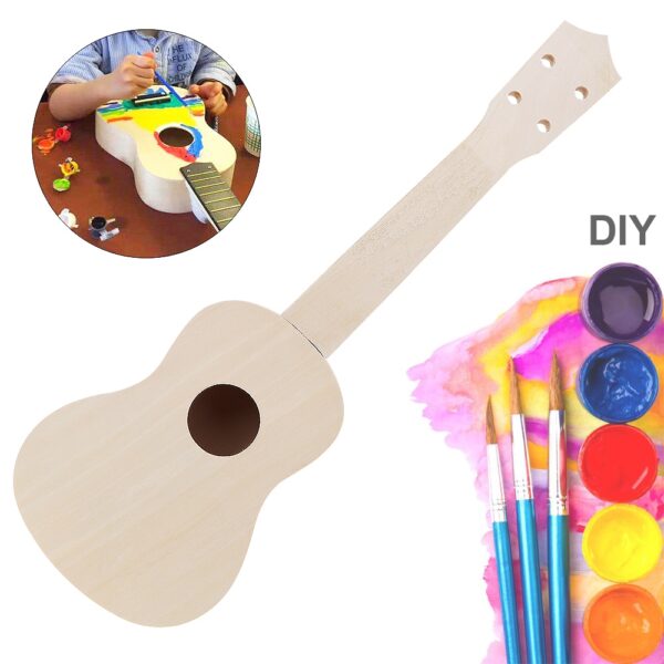 21 Inch Ukulele DIY Kit Basswood Soprano Hawaii Guitar Handwork Painting Ukelele para sa mga Ginikanan nga anak Kampanya 1